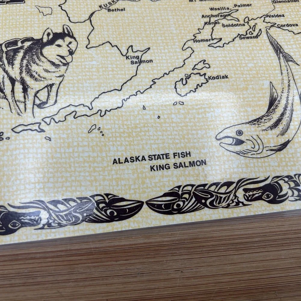 Vintage Alaskan Aerial Placemats Photographer‎ Jim Diane Set Of 2 - 17x12